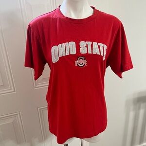 Pro Edge Red and White Ohio State Short Sleeve Tee
